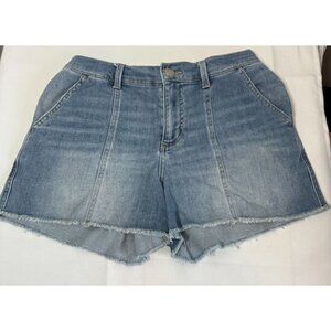 Maurices High Rise Jean Shorts Freyed Hem Small Relaxed Coastal Effortless